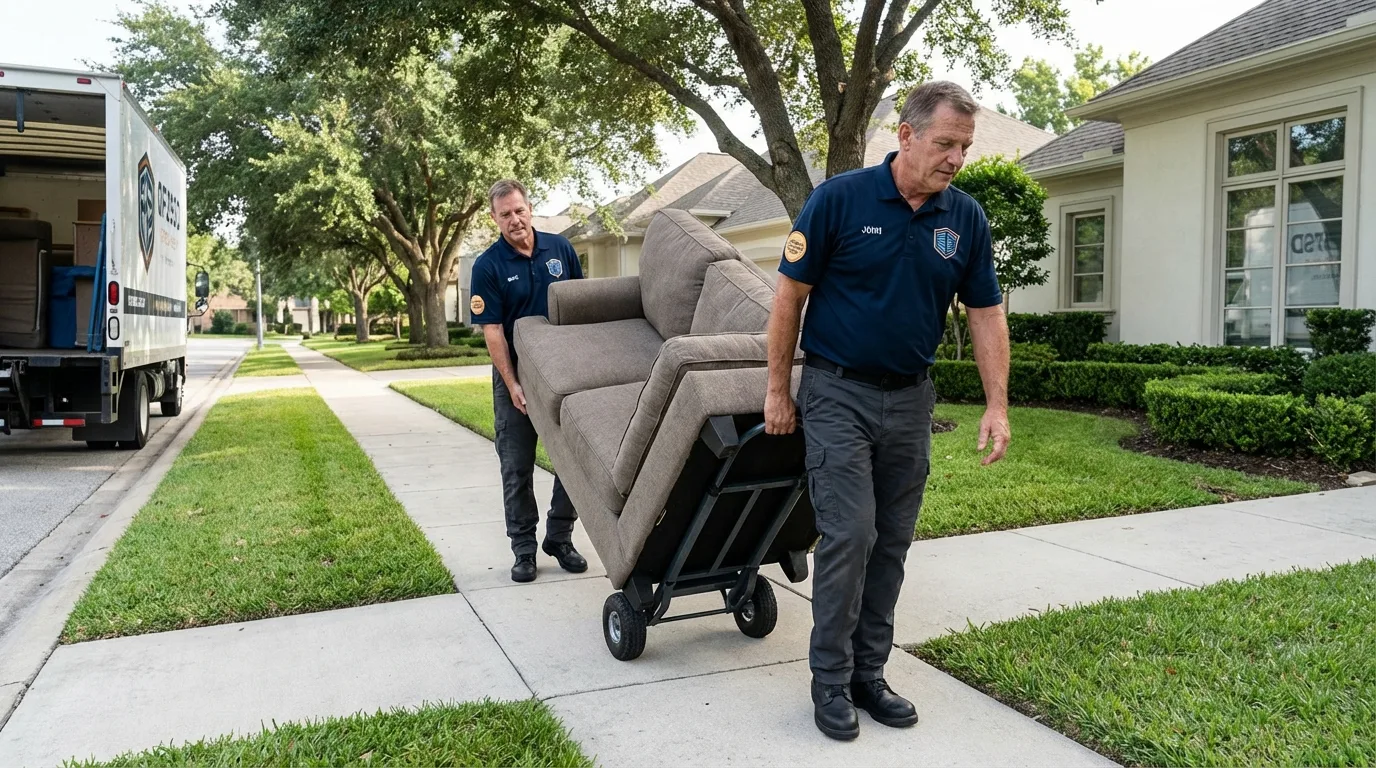 Local residential moving crew loading furniture in Nekoosa, WI